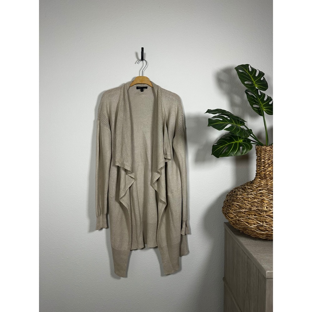 Banana Republic 100% Italian‎ Linen Waterfall Duster Cardigan Beige M